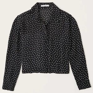 Abercrombie Crop Sheer Button Up Blouse